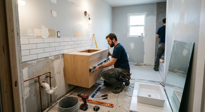 Vanity Cabinet Installation in Bloomington, IN